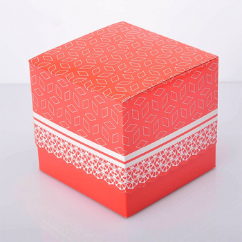 Упаковка для чашек картон ламинированная с принтом красная