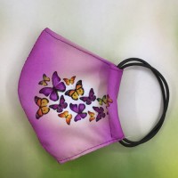 Объемная маска "Бабочки на розовом фоне"