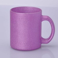 Чашка глиттер стекло розовая